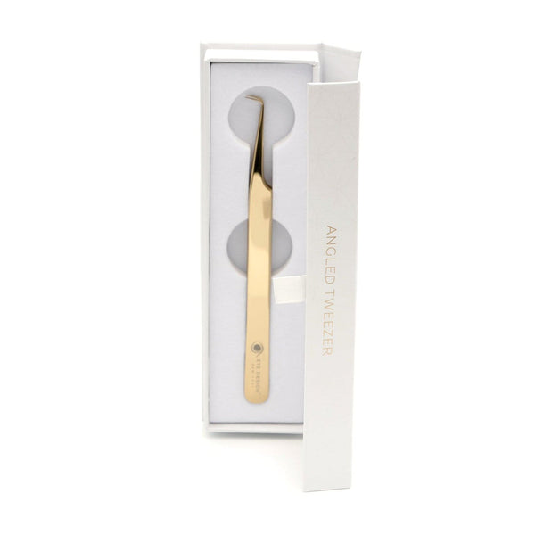 Golden 90 Angle Eyelash Extension Tweezers